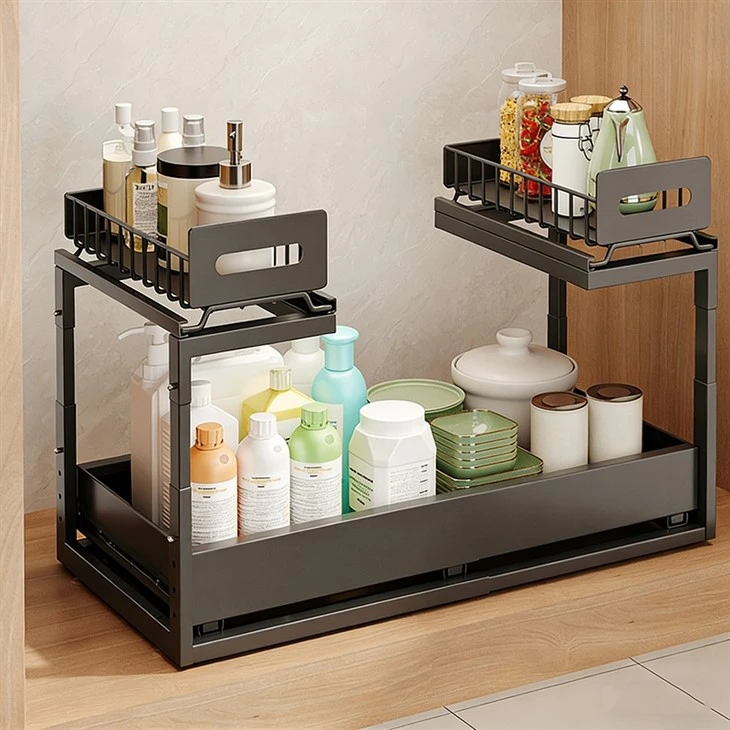 2 Tier Expandable Under The Sink Shelf