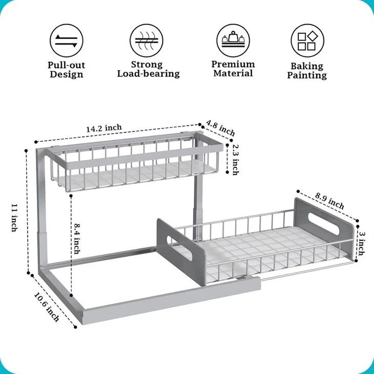 bathroom under sink sliding organizer
