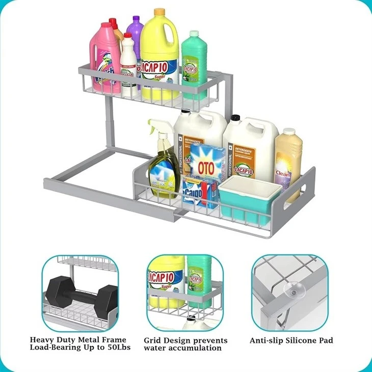 metal under bathroom sink storage