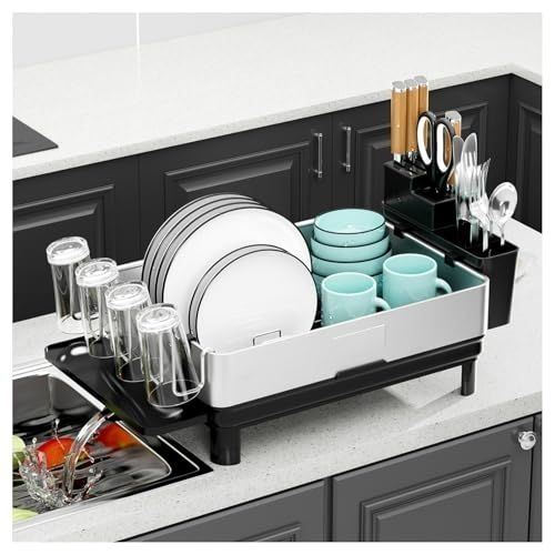 Stainless Steel Dish Rack With Drain Board